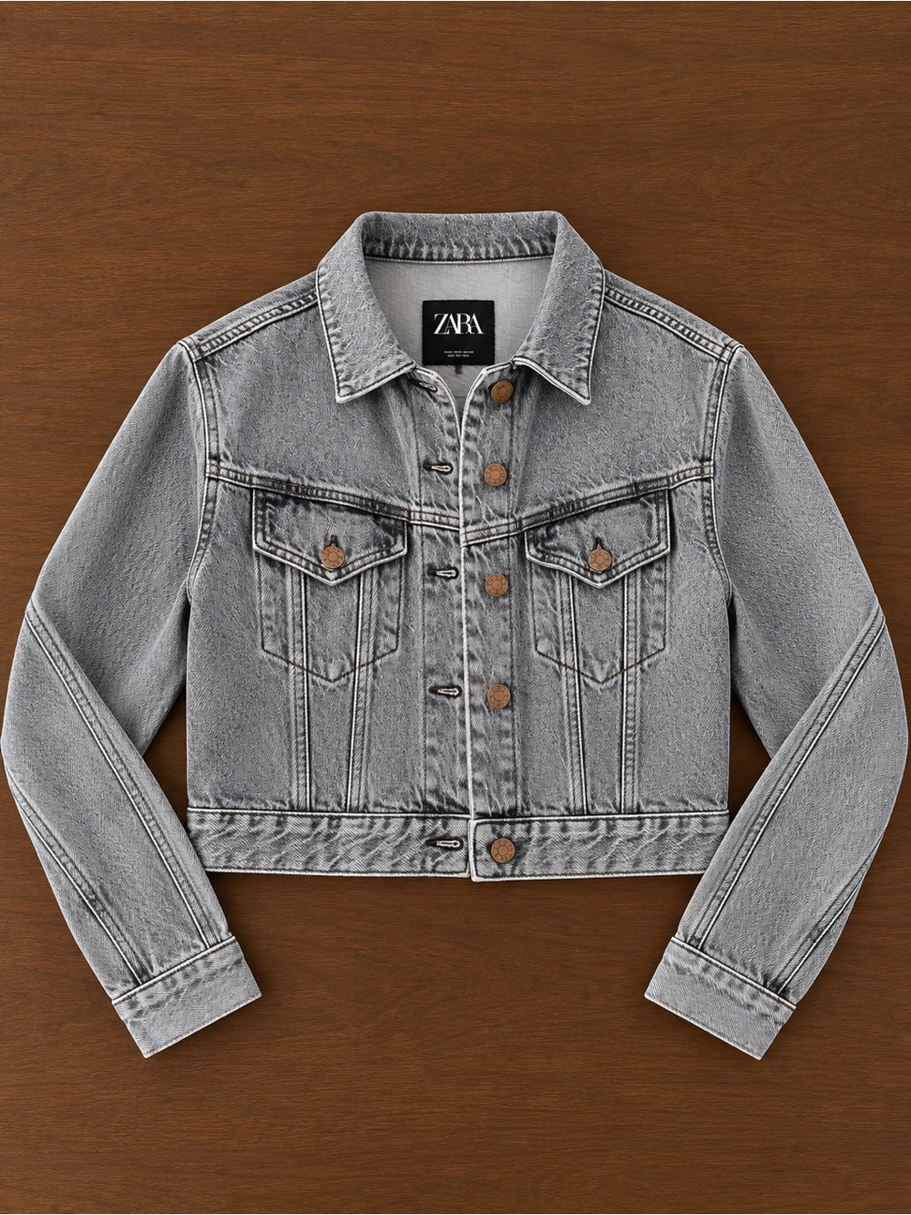 Zara Cropped Denim Jacket – Size M